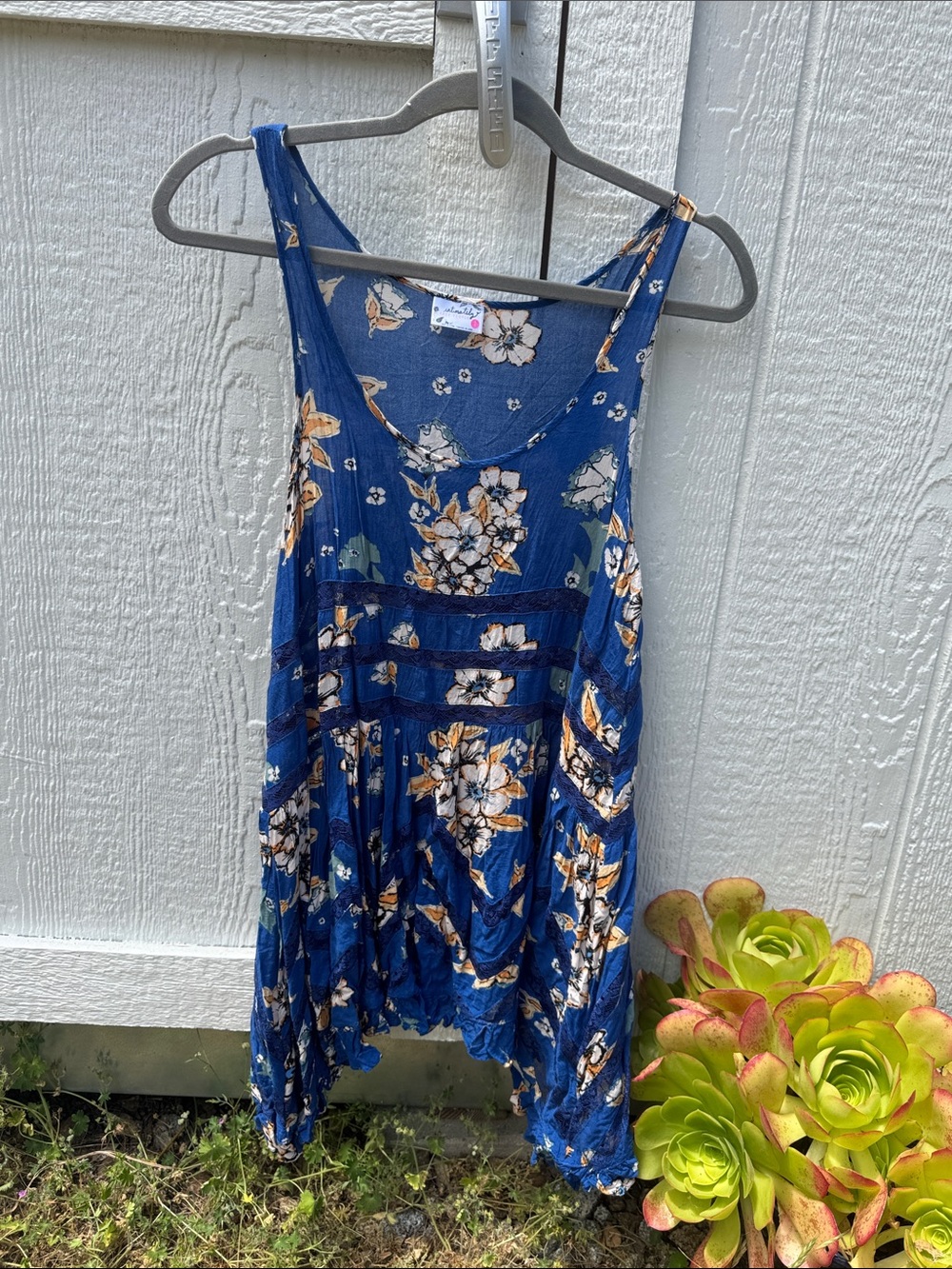 Free People Blue Floral Slip Dress
